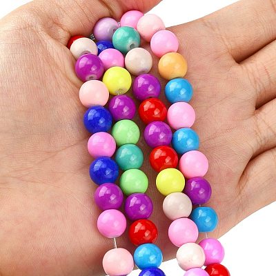 Baking Paint Glass Beads Strands X-DGLA-MSMC001-11-1