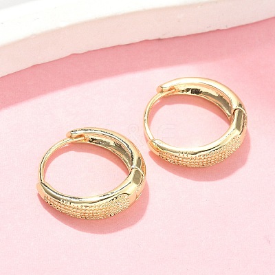 Textured Brass Hoop Earrings EJEW-Z102-20G-1