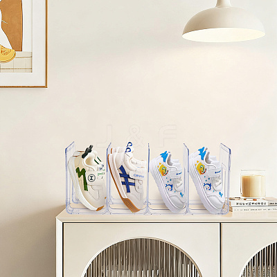 4 Girds Plastic Shoes Display Organizer Holder ODIS-WH0099-122-1