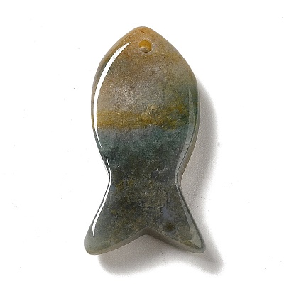 Natural Moss Agate Pendants G-G932-B14-1