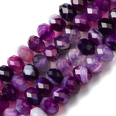 Natural Banded Agate/Striped Agate Beads Strands G-E605-A02-01D-1