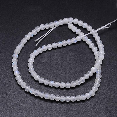Natural Rainbow Moonstone Round Bead Strands G-M263-A-02-1