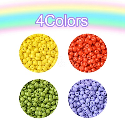 800Pcs 4 Styles Mixed Styles Glass Round Seed Beads SEED-FS0001-18A-1