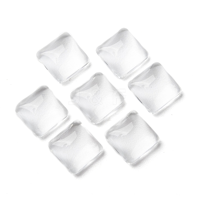 Transparent Clear Glass Square Cabochons GGLA-A001-10mm-1