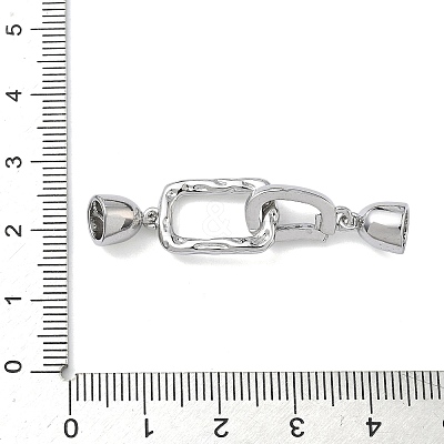 Rectangle Brass Micro Pave Clear Cubic Zirconia Fold Over Clasps KK-Z143-16P-1