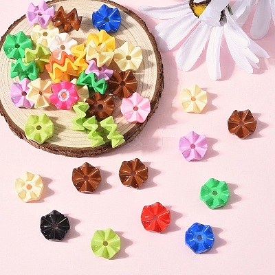 50Pcs Opaque Acrylic Beads OACR-YW0003-15-1