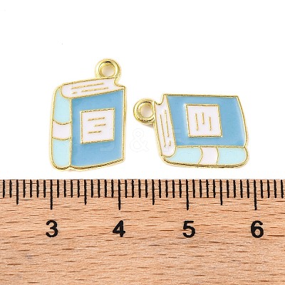 Golden Plated Alloy Enamel Pendants ENAM-Z017-12G-01-1