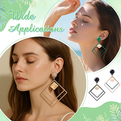 4 Pairs 4 Colors Alloy Dangle Stud Earrings EJEW-ME0001-12-1