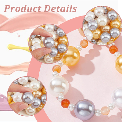 1 Set ABS Plastic Imitation Pearl Beads FIND-PH0009-70-1