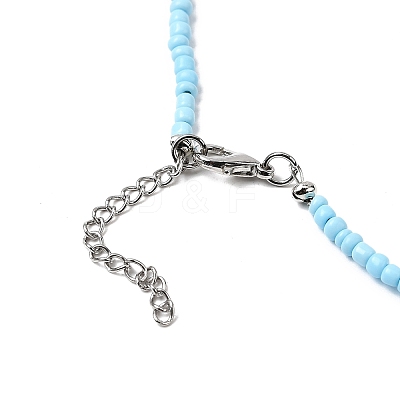 2Pcs 2 Colors Glass Seed Beaded Necklaces Set NJEW-FZ00028-1
