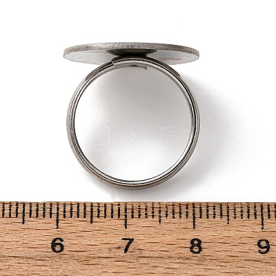 Adjustable 304 Stainless Steel Finger Rings Components STAS-L193-P01-20mm-1