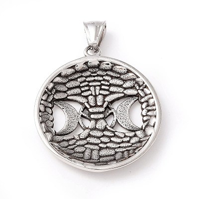 Tibetan Style 304 Stainless Steel Pendants X-STAS-P305-63AS-1