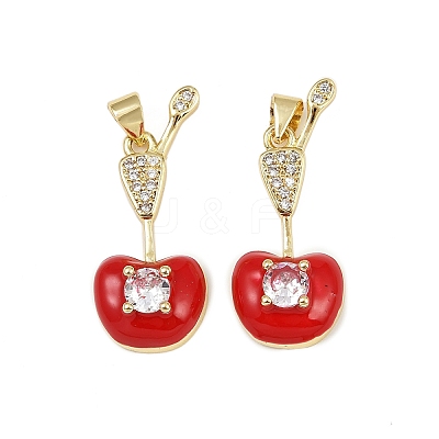 Brass Micro Pave Cubic Zirconia Pendants KK-C095-06G-1