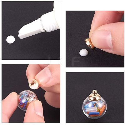 Glass Bottle Pendant Makings Sets DIY-PH0020-47LG-1