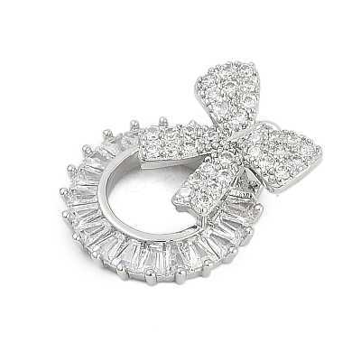 Brass Cubic Zirconia with Glass Pendants KK-Q026-23P-1