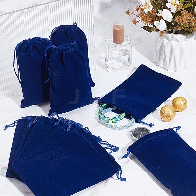 20Pcs Rectangle Velvet Drawstring Pouches TP-NB0001-62B-1