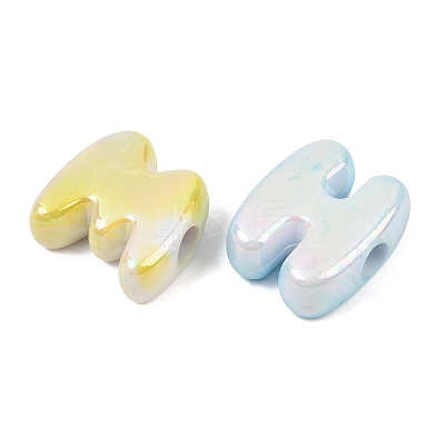 Plating Opaque Acrylic European Beads AC-CBAE09B-03-1