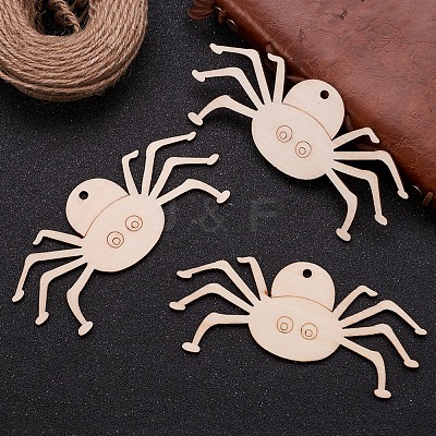 Spider Shape Halloween Blank Wooden Cutouts Ornaments WOOD-L010-02-1