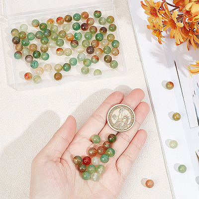2 Strands Natural Peacock Agate Beads Strands G-GO0001-37-1