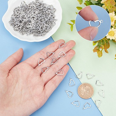 Tarnish Resistant 304 Stainless Steel Open Pendants STAS-F187-03P-1