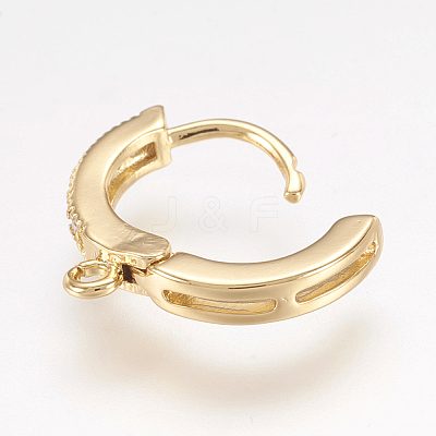 Brass Huggie Hoop Earring Findings X-KK-L152-20-1