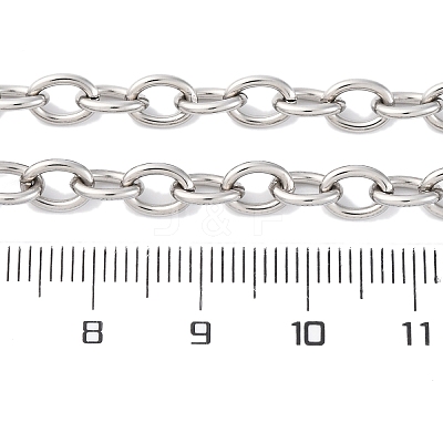 201 Stainless Steel Cable Chain Necklaces NJEW-Q013-12A-P-1