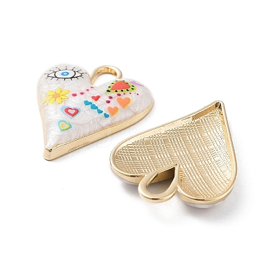 Rack Plating Alloy Enamel Pendants FIND-C050-09G-06-1