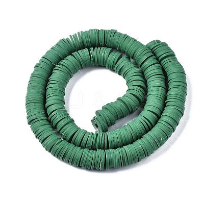 Flat Round Handmade Polymer Clay Beads CLAY-R067-10mm-46-1