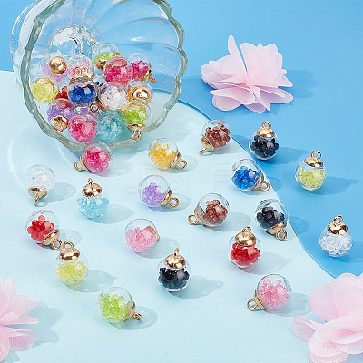 104Pcs 13 Colors Glass Globle Pendants GLAA-ME0001-29-1