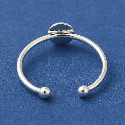 Rack Plating Brass Open Cuff Pad Ring Settings KK-F873-39S-1
