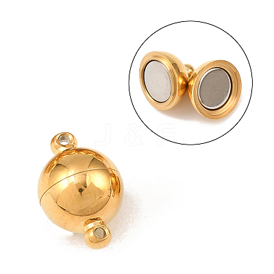 304 Stainless Steel Magnetic Clasps with Loops X-STAS-K006-10mm-04B-1