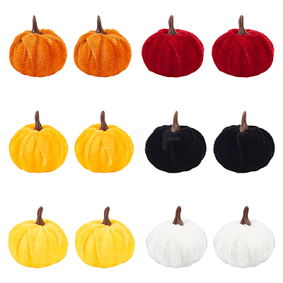 18Pcs 6 Colors Mini Velvet Imitation Pumpkin Display Decoration AJEW-NB0005-41-1