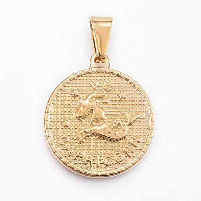 Real 18K Gold Plated 304 Stainless Steel Pendants STAS-H372-01F-1