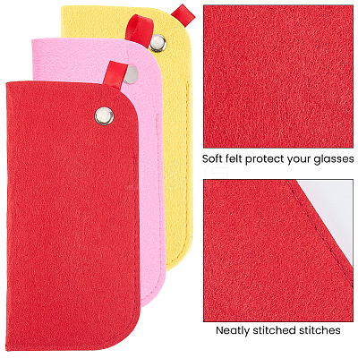 3Pcs 3 Colors Rectangle Felt Eyeglass Case AJEW-CN0007-36B-1