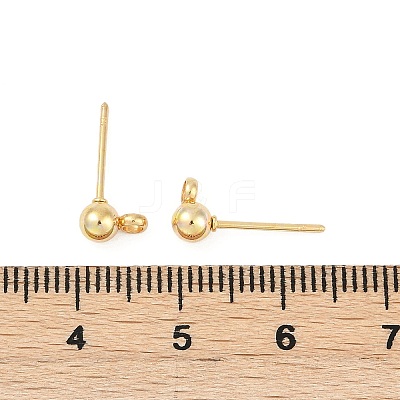 304 Stainless Steel Ball Post Stud Earring Findings X-STAS-Z035-01G-H-1