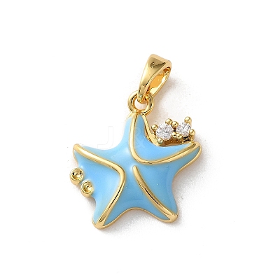 Brass Micro Pave Cubic Zirconia Pendants KK-P320-08B-G-1