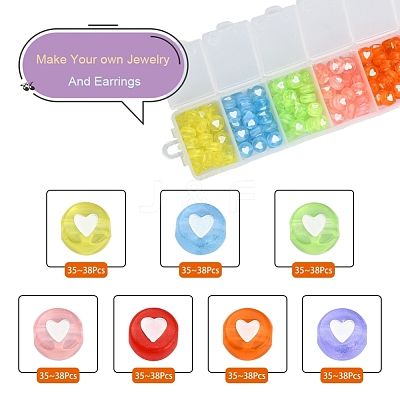 245~266Pcs 7 Colors Transparent Acrylic Beads TACR-YW0001-57-1