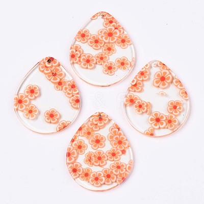 Transparent Clear Cellulose Acetate(Resin) Pendants X-KY-T040-54D-1