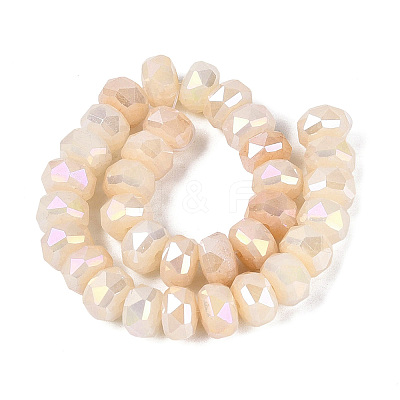 Electroplate Crackle Imitation Jade Glass Beads Strands EGLA-Q135-01A-C08-1