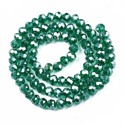 Electroplate Glass Beads Strands EGLA-A034-T6mm-B04-1