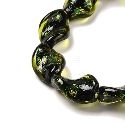 Handmade Dichroic Foil Glass Beads Strands DICH-U001-08B-1
