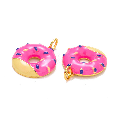Brass Enamel Pendants KK-O140-06C-G-1
