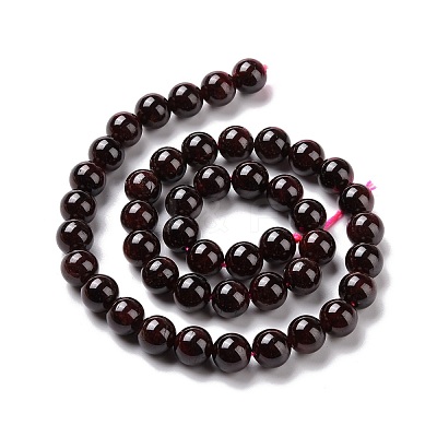 Natural Garnet Round Beads Strands G-A025-02-1