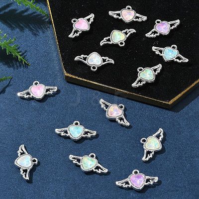 14Pcs 7 Colors Rack Plating Alloy Rhinestones Pendants FIND-FS0003-19-1