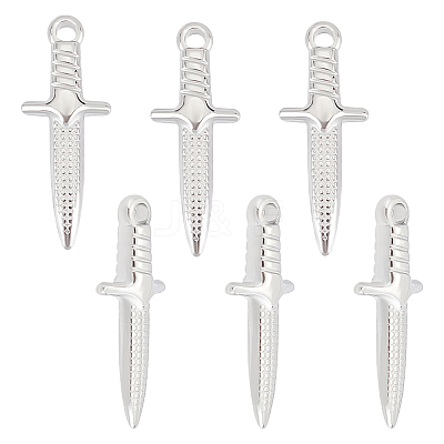 6Pcs 304 Stainless Steel Pendants STAS-UN0052-94-1