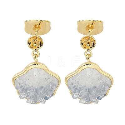Brass Enamel & Quartz Stud Earring Findings KK-K388-18G-1