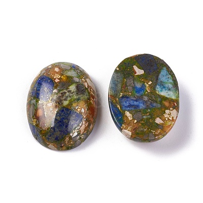 Assembled Synthetic Imperial Jasper and Lapis Lazuli Cabochons G-L502-18x25mm-11-1