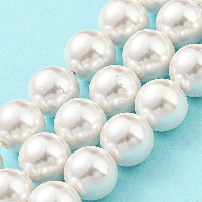 Electroplated Shell Pearl Beads Strands SHEL-F008-03B-01-1