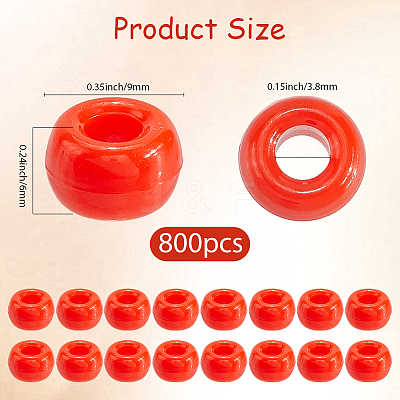 800Pcs Opaque Plastic Beads KY-SP0001-47C-1