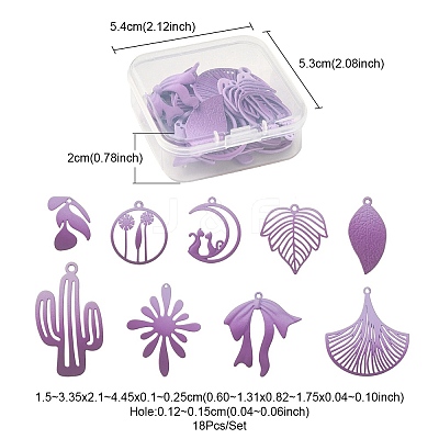 1 Set Spray Painted Alloy Charms FIND-YW0003-11B-1